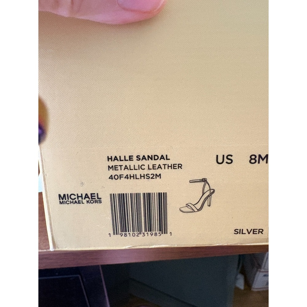Michael Kors Halle Sandals Metallic Leather Sz 8M - Picture 2 of 6